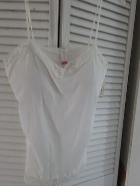 No Boundaries White Lace Trim Camisole